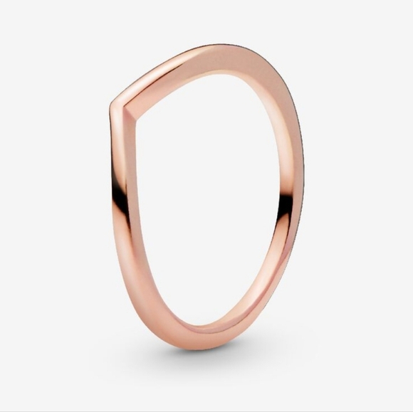 Polished Wishbone Ring 14k rose gold plating Size 54 US 7 - Picture 6 of 7